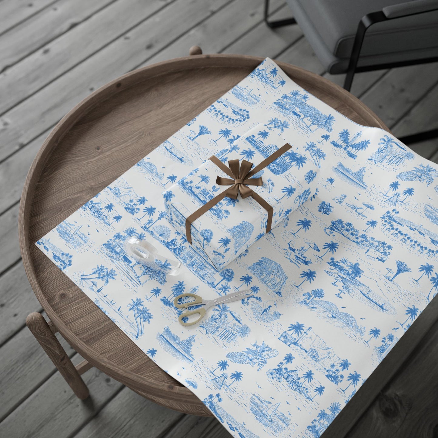 Oahu Toile Wrapping Paper Roll