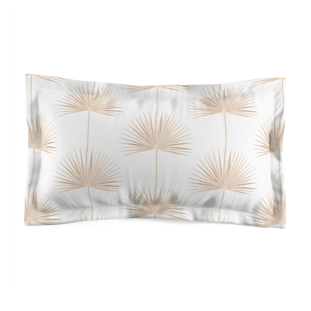 Fan Palm Sham White/Tan
