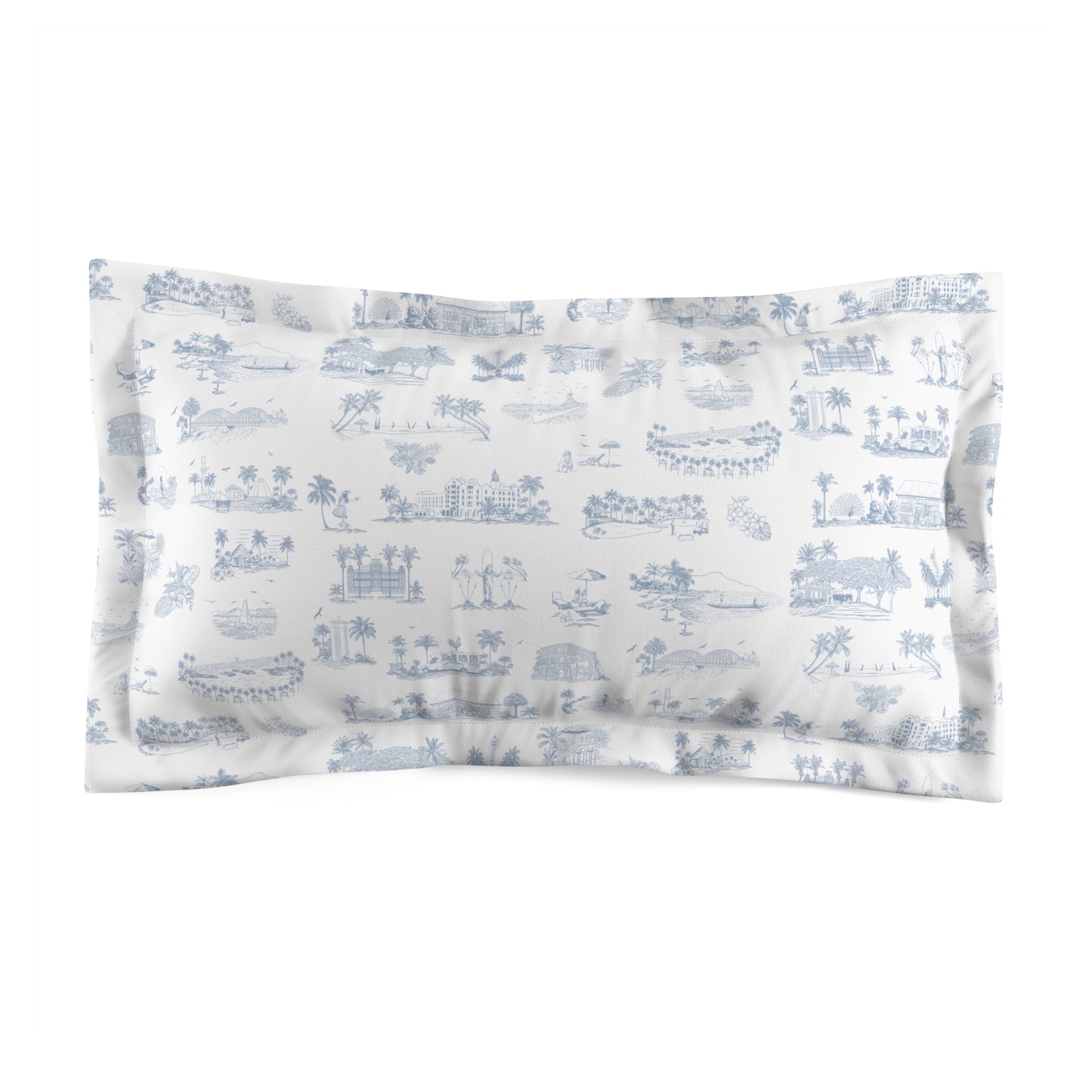 Oahu Pillow Sham white, light blue