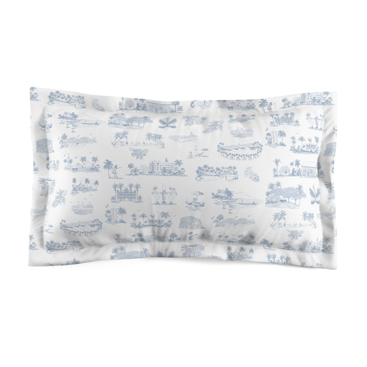 Oahu Pillow Sham white, light blue