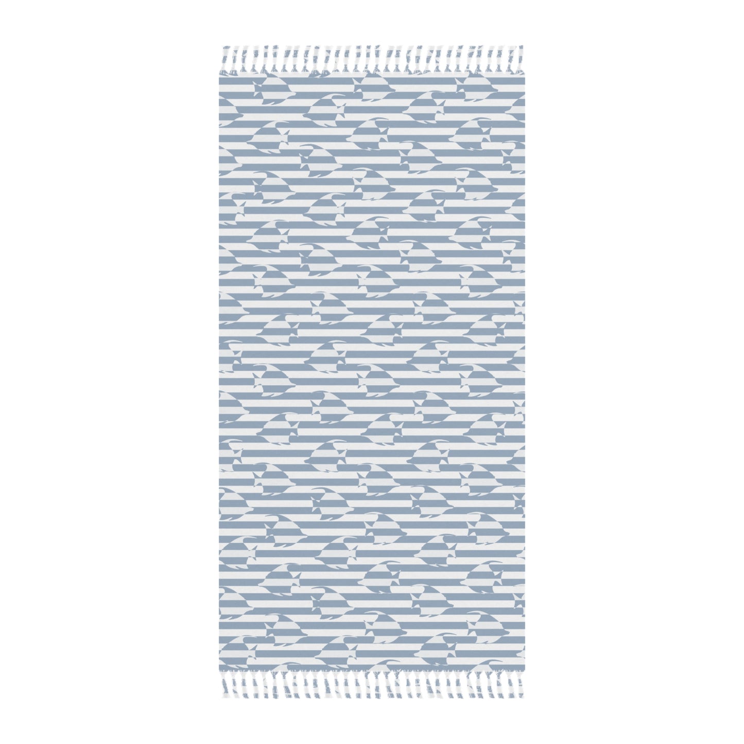 Stripe Fish Beach Cloth Towel Blue