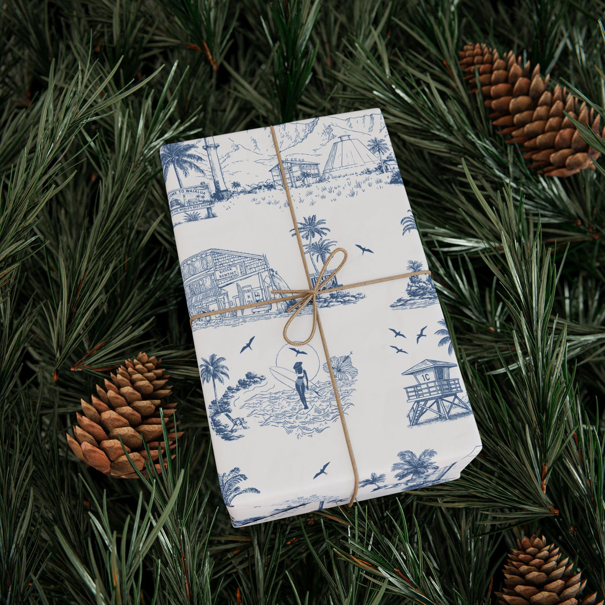 North Shore Toile Wrapping Paper Roll