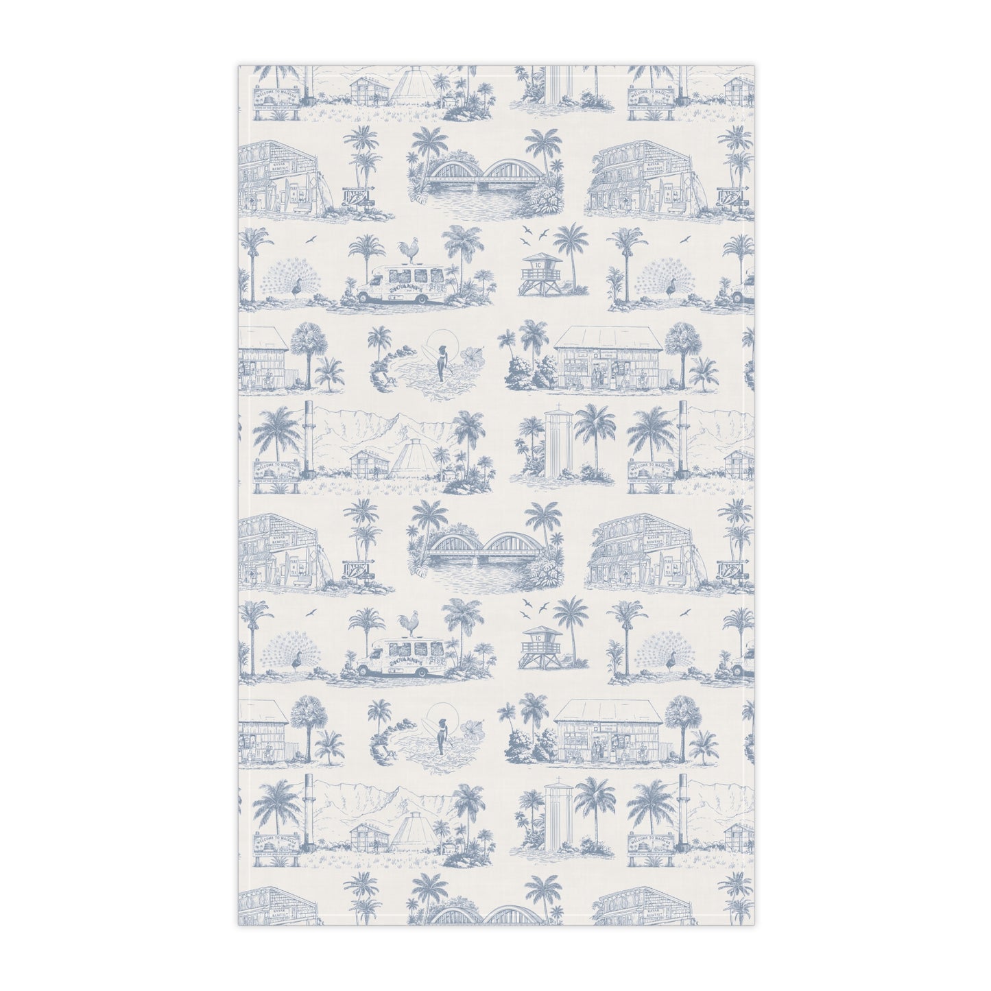 North Shore Tropical Linen Tea Towels light blue