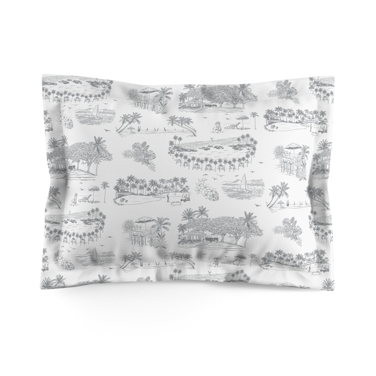 Ko Olina Pillow Sham white, gray
