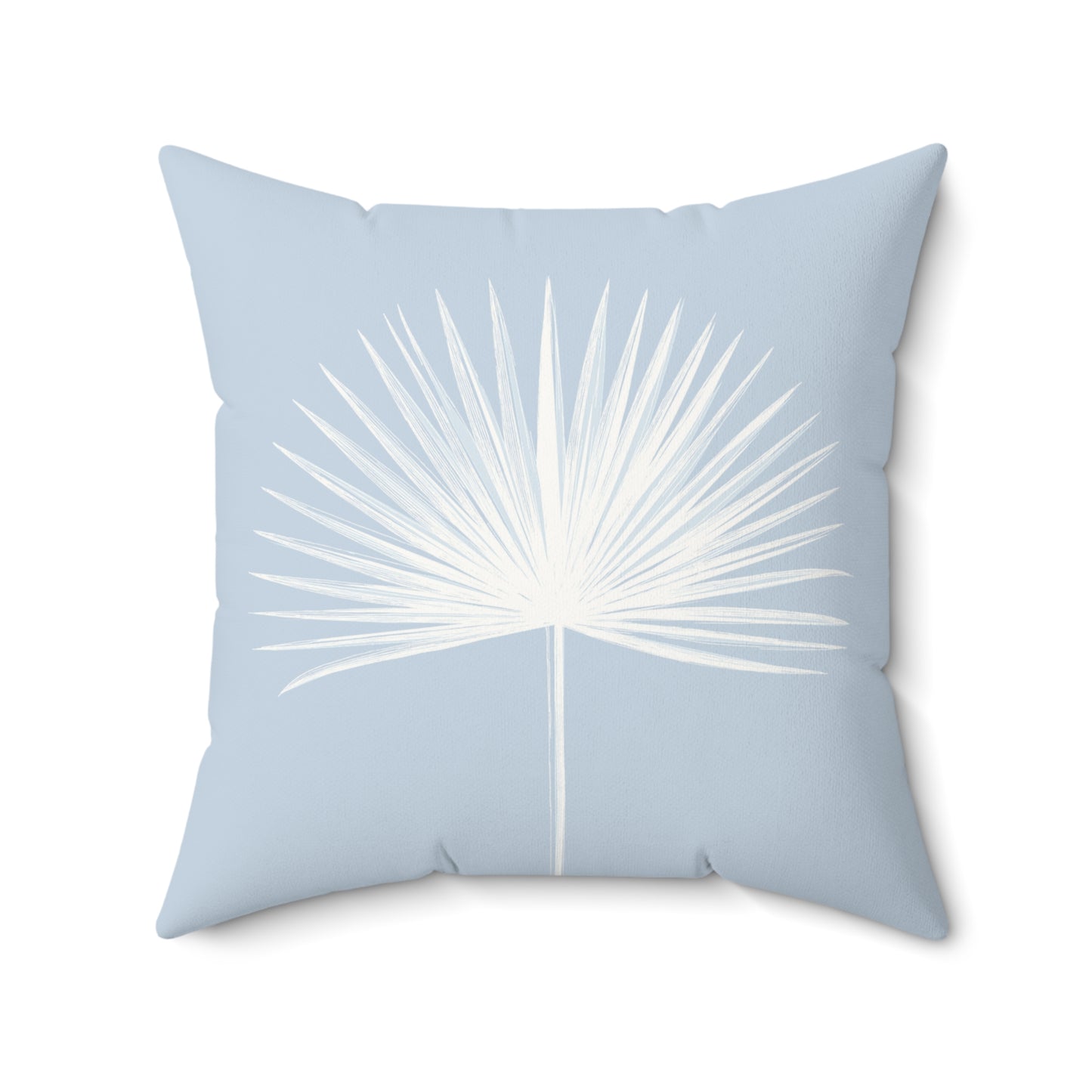 Copy of Palm Fan Pattern Faux Suede Pillow Light Blue