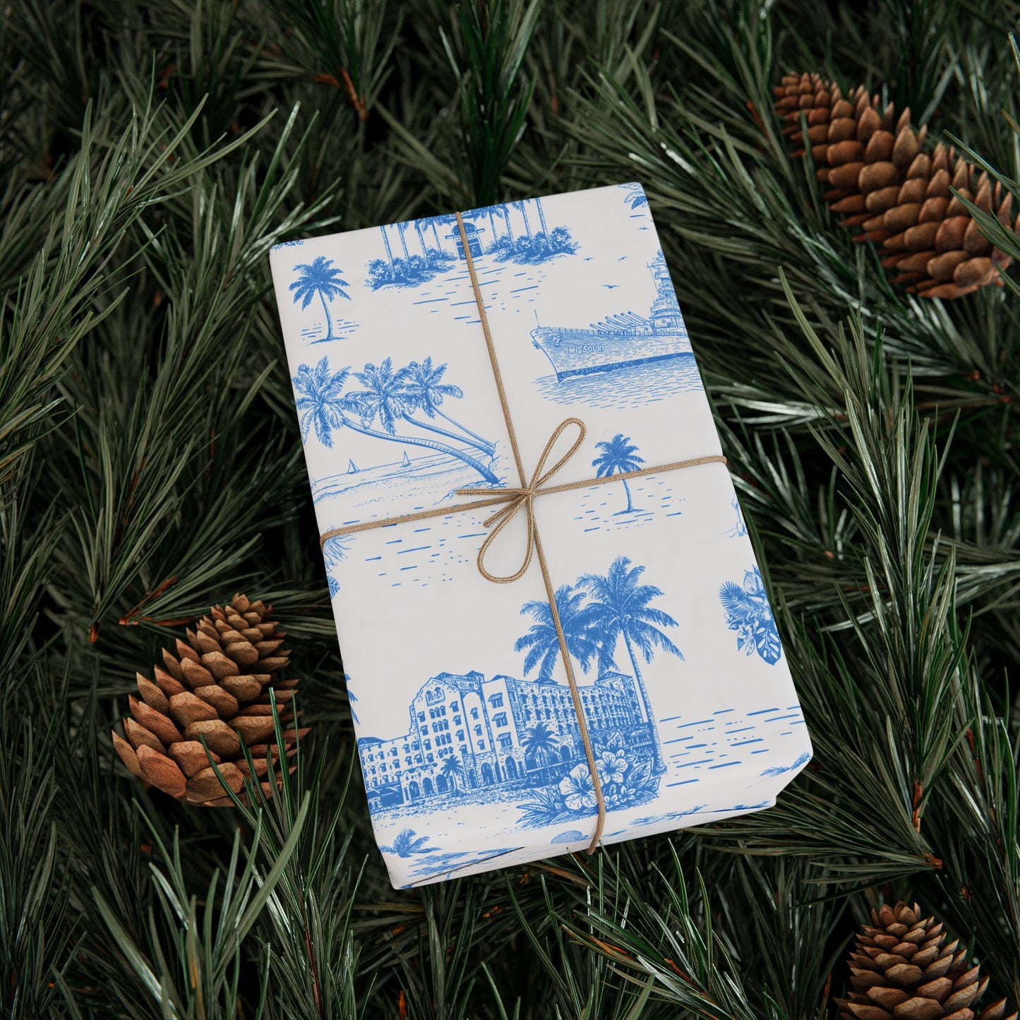 Oahu Toile Wrapping Paper Roll