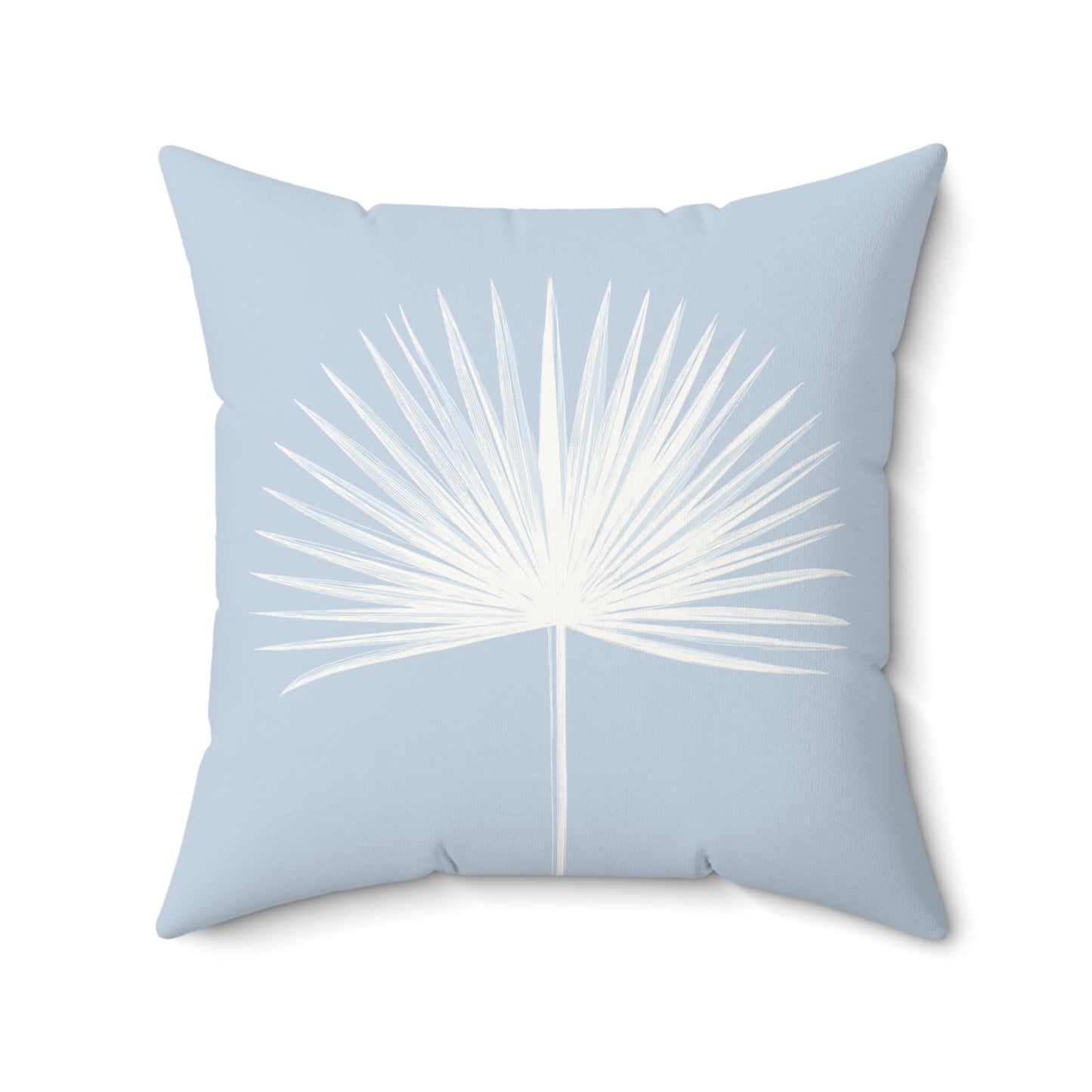 Copy of Palm Fan Pattern Faux Suede Pillow Light Blue