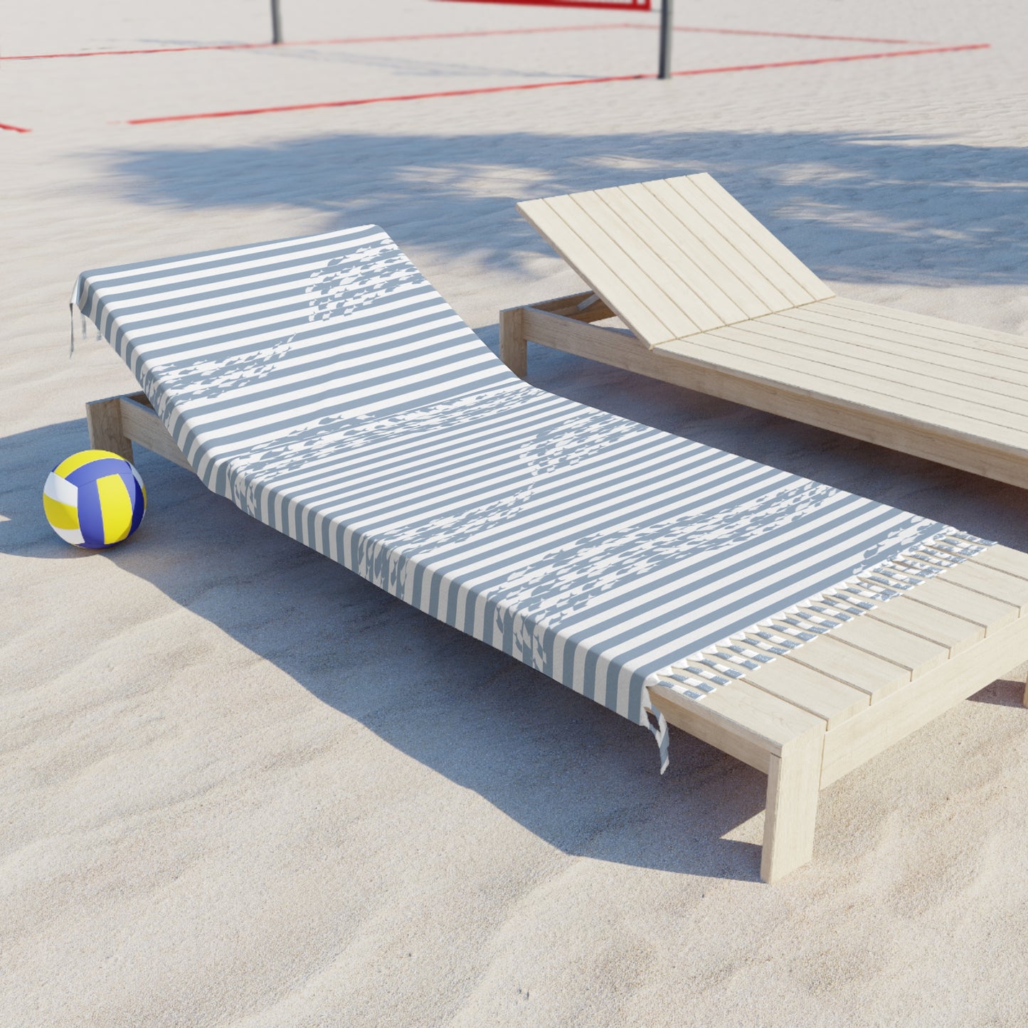 Stripe School of Fish Beach Cloth Towel Blue