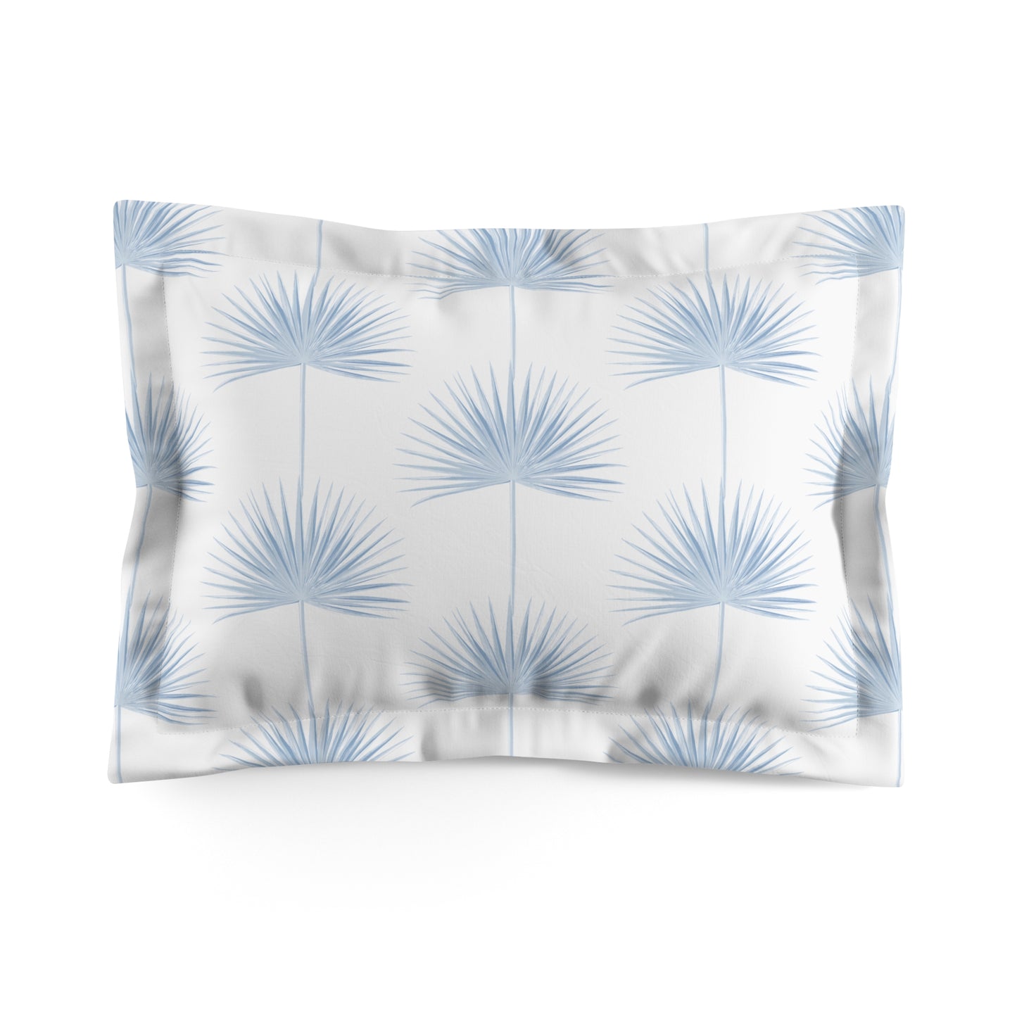 Fan Palm Sham White/Blue