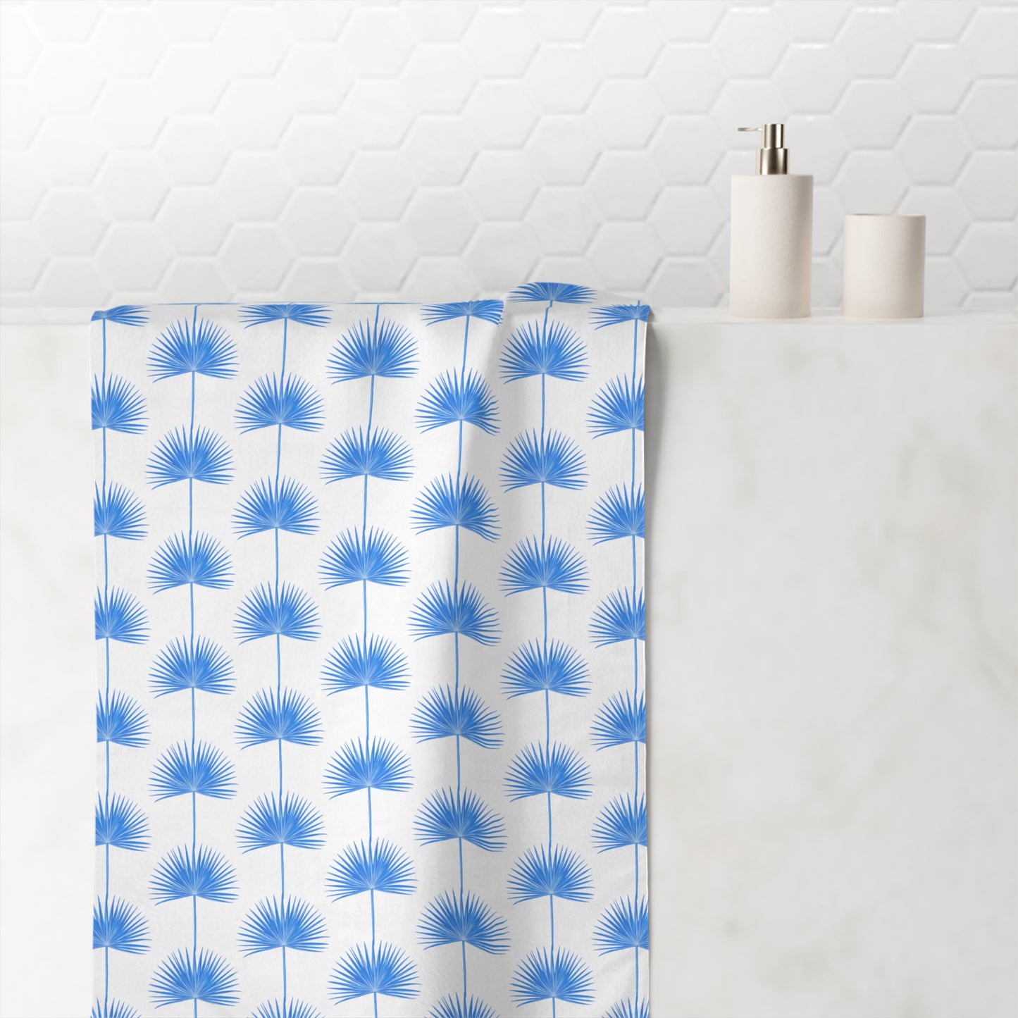 Blue Fan Palm Mink-Cotton Towel