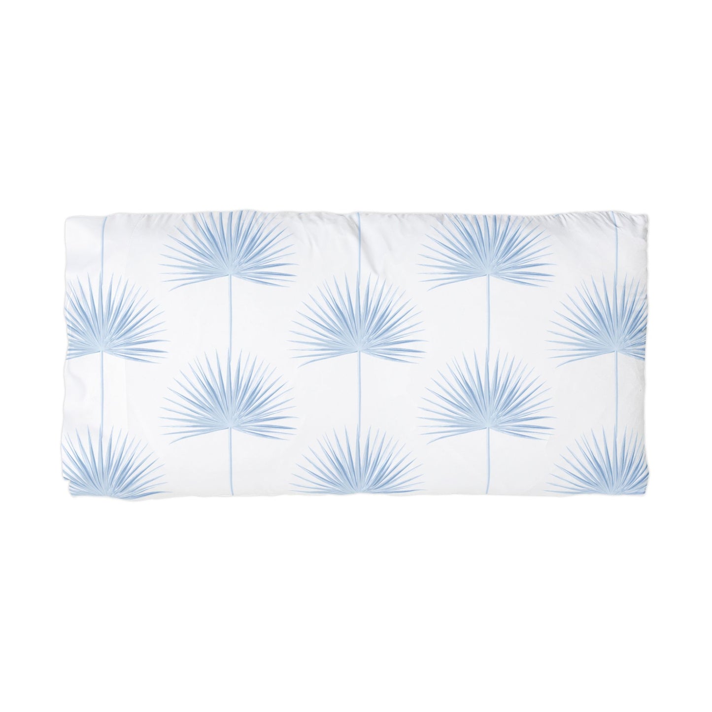 Fan Palm Fan Microfiber Pillowcase White/Blue