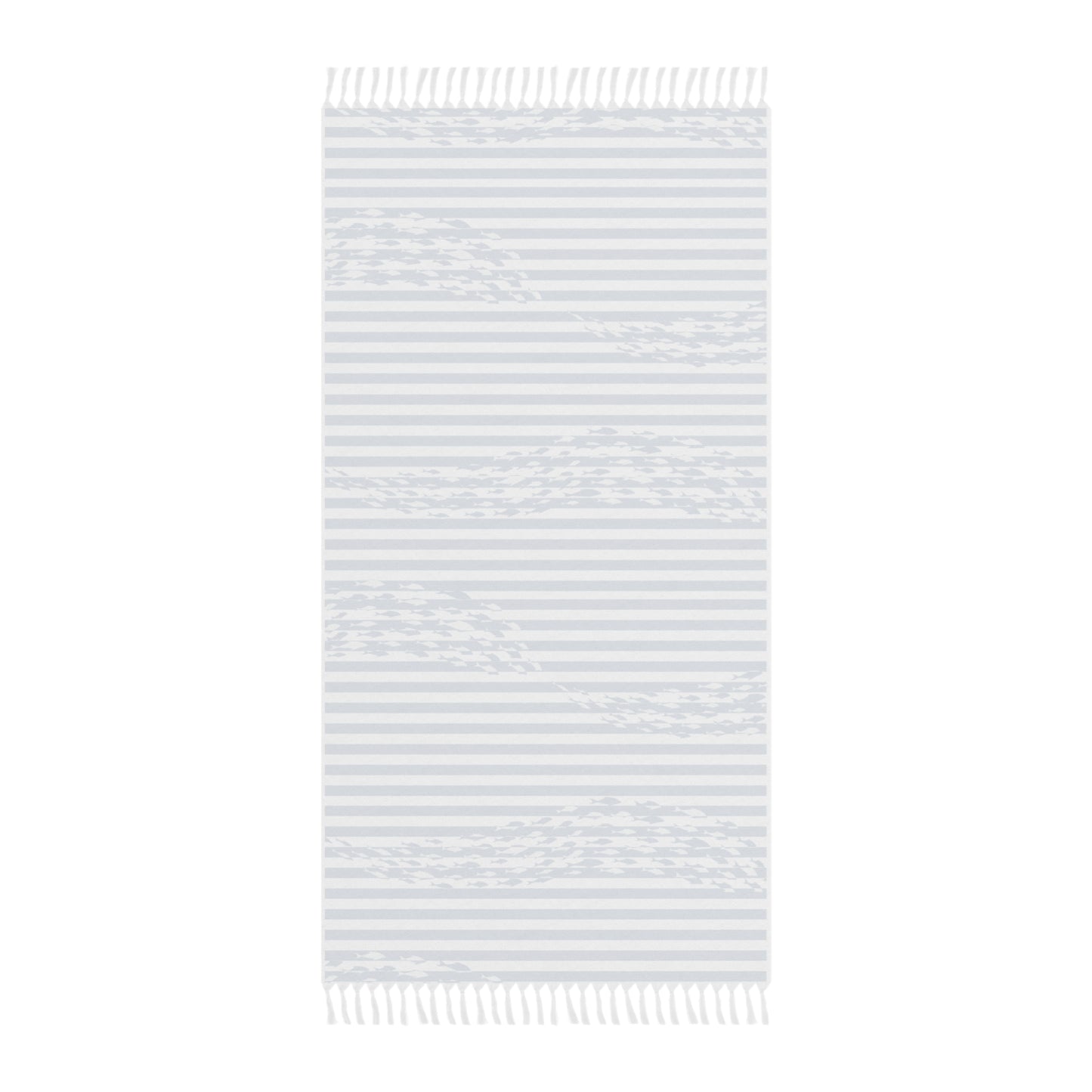 Stripe School of Fish Beach Cloth Towel Blue