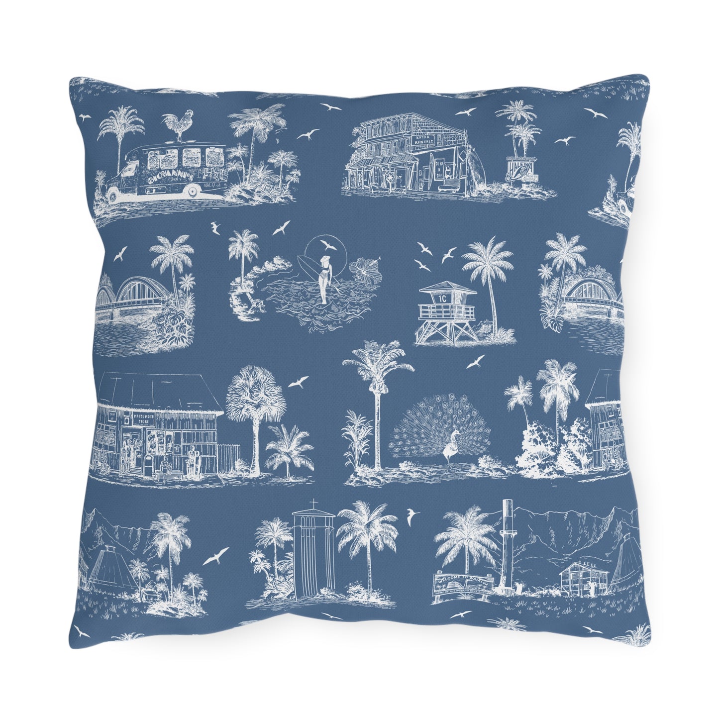North Shore Outdoor Pillow Blue