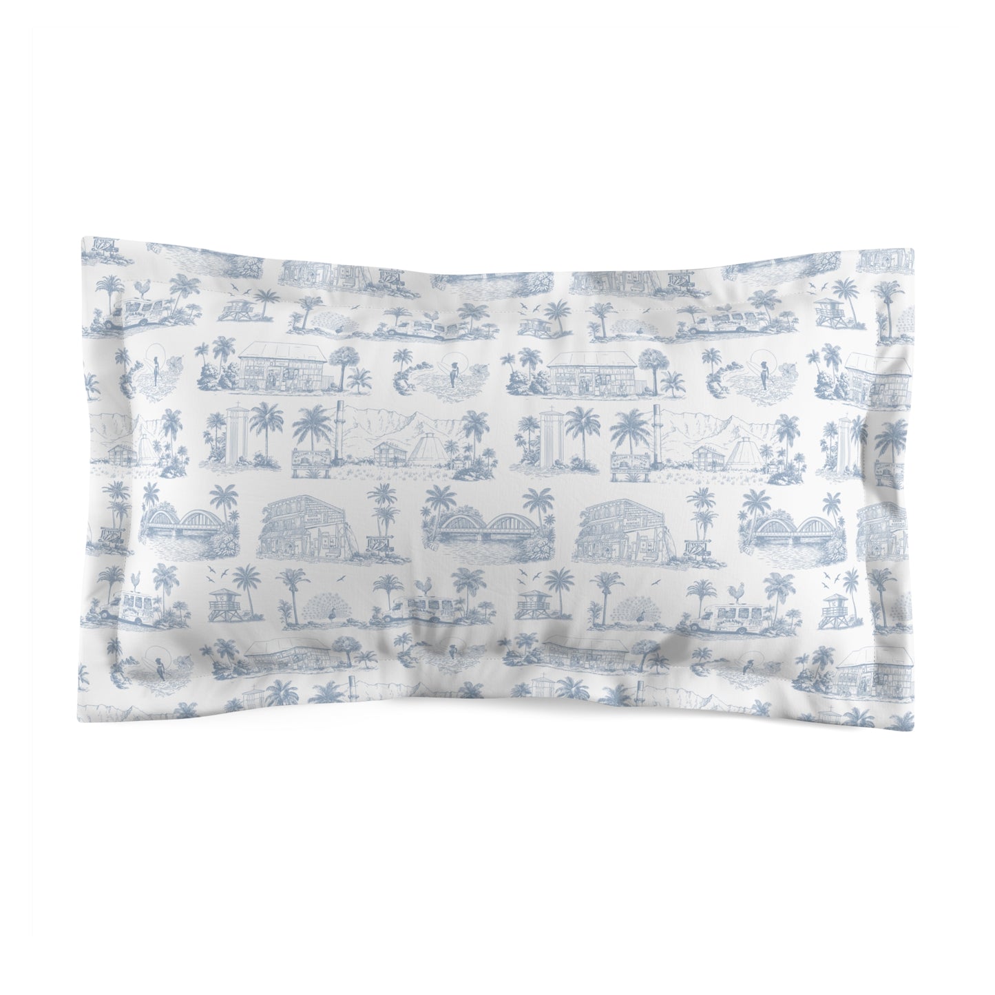 North Shore Pillow Sham white, light blue