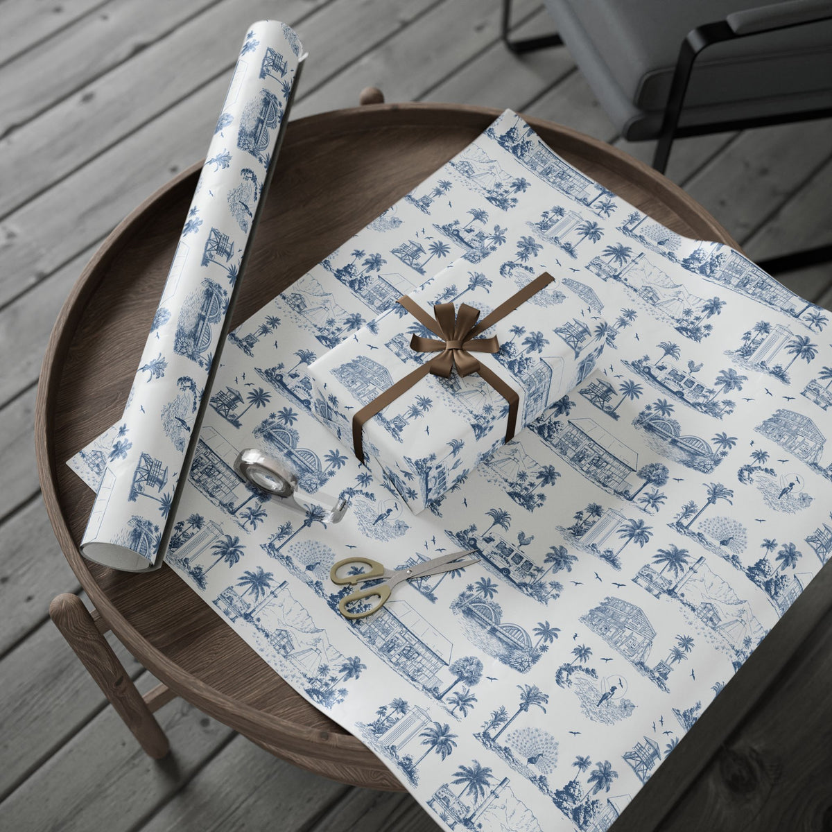 North Shore Toile Wrapping Paper Roll