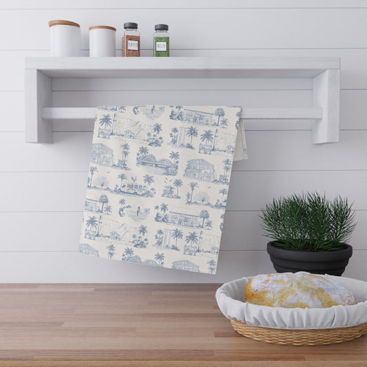 North Shore Tropical Linen Tea Towels light blue
