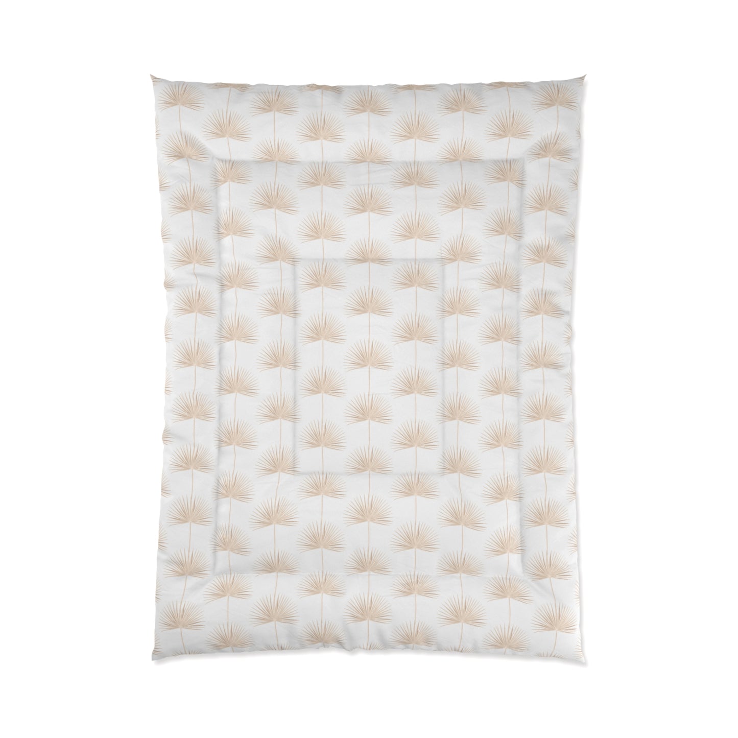 Fan Palm Comforter White/Tan