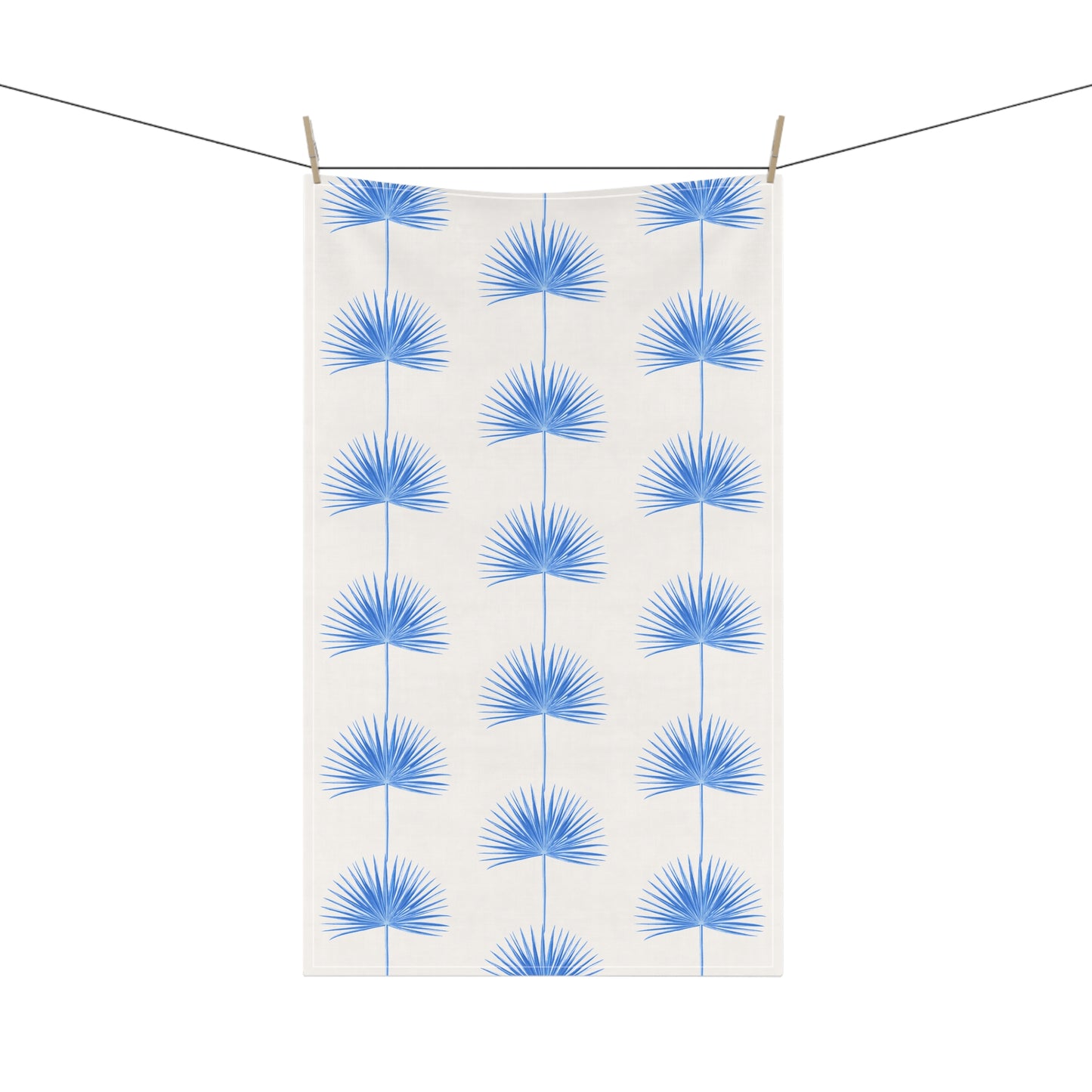 Blue Palm Fan Tea Towels dark blue