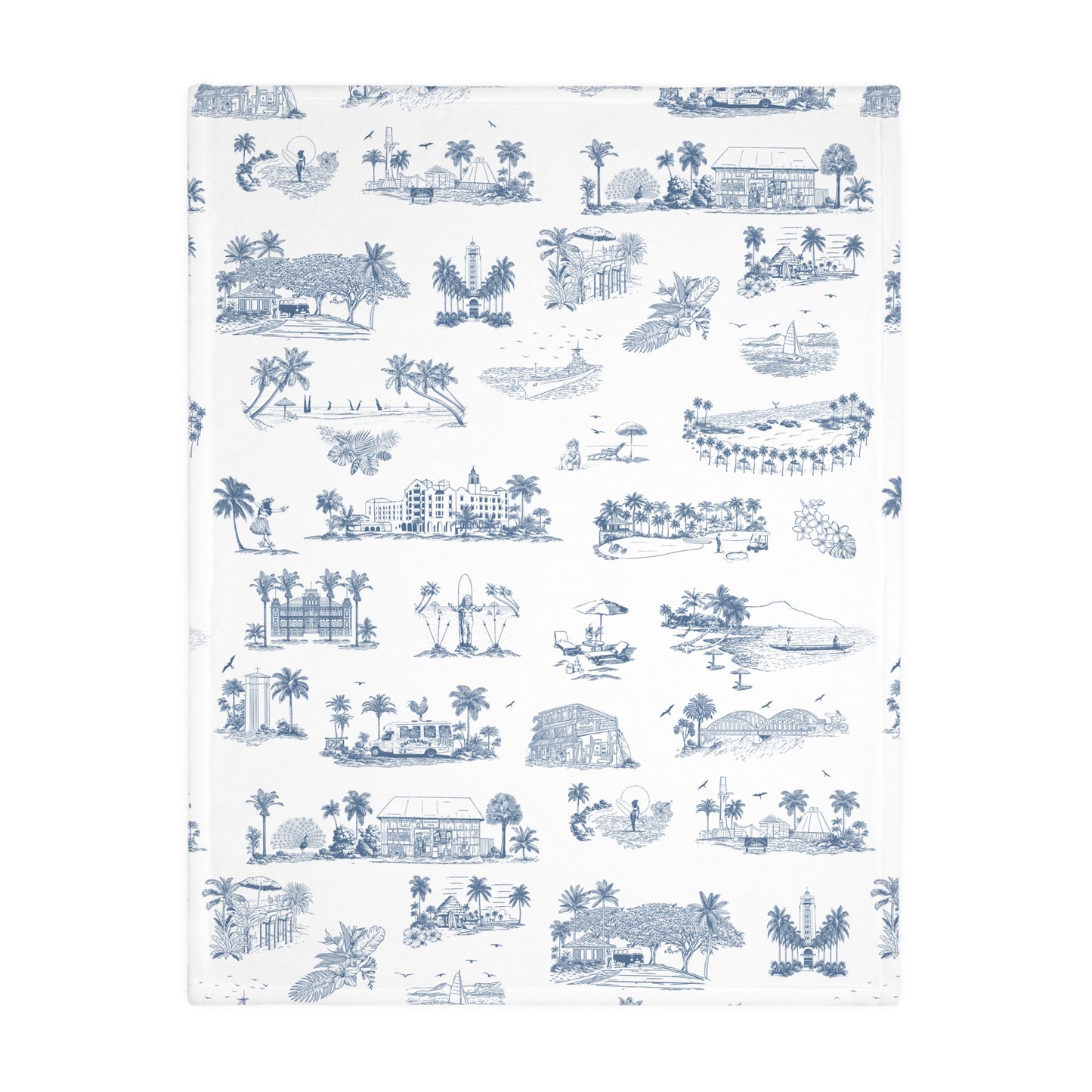 Palm Oahu Velveteen Microfiber Blanket