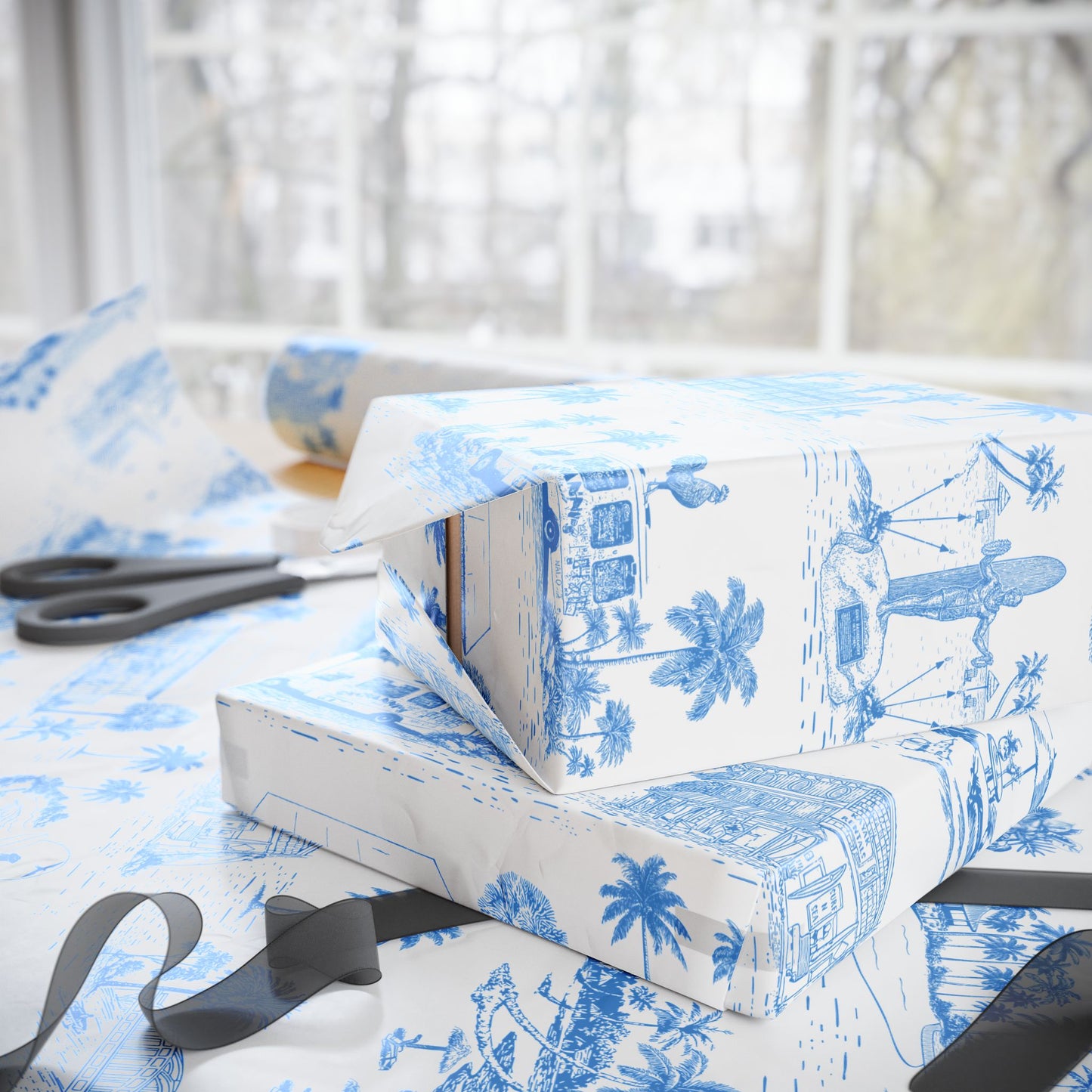 Oahu Toile Wrapping Paper Roll