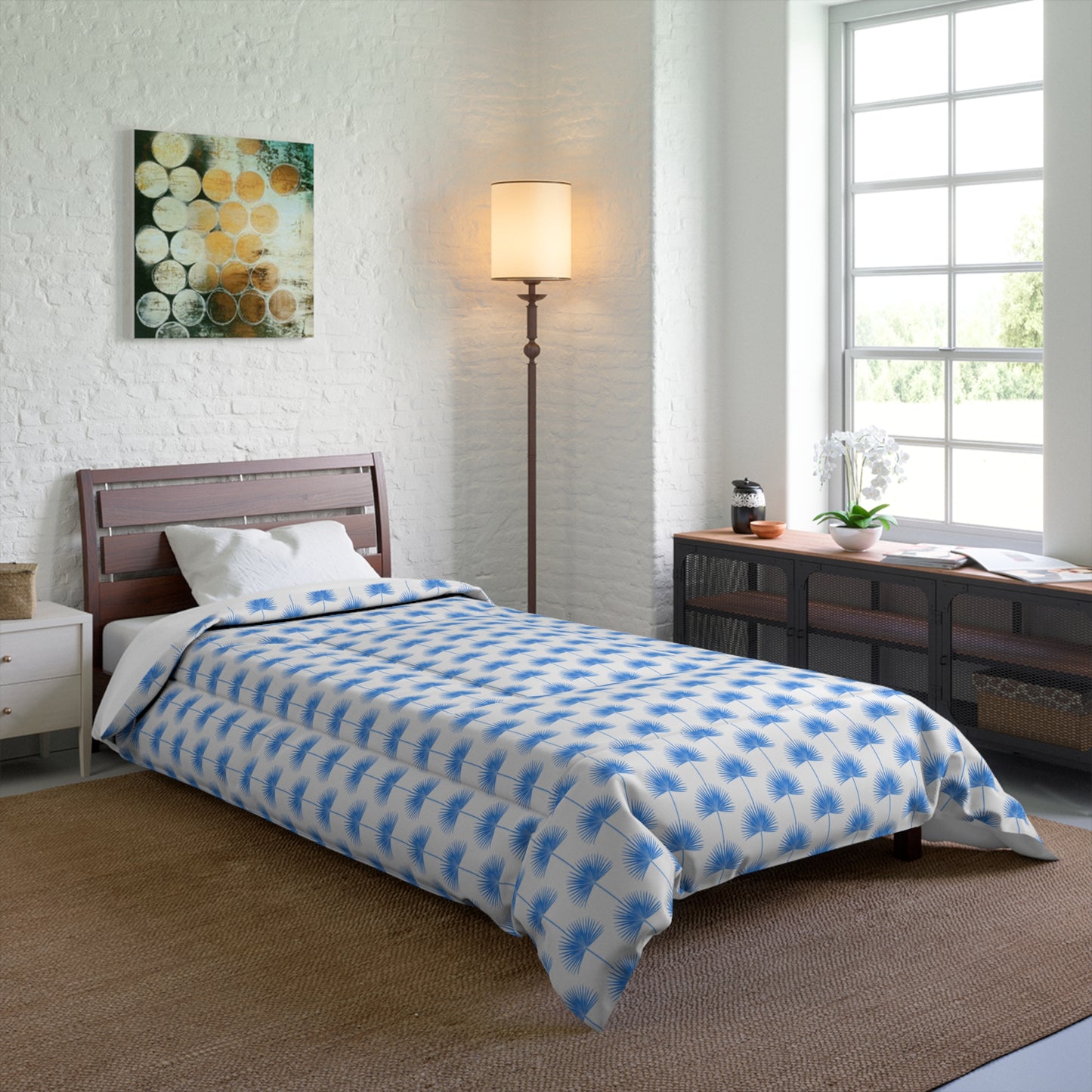 Blue Fan Palm Comforter