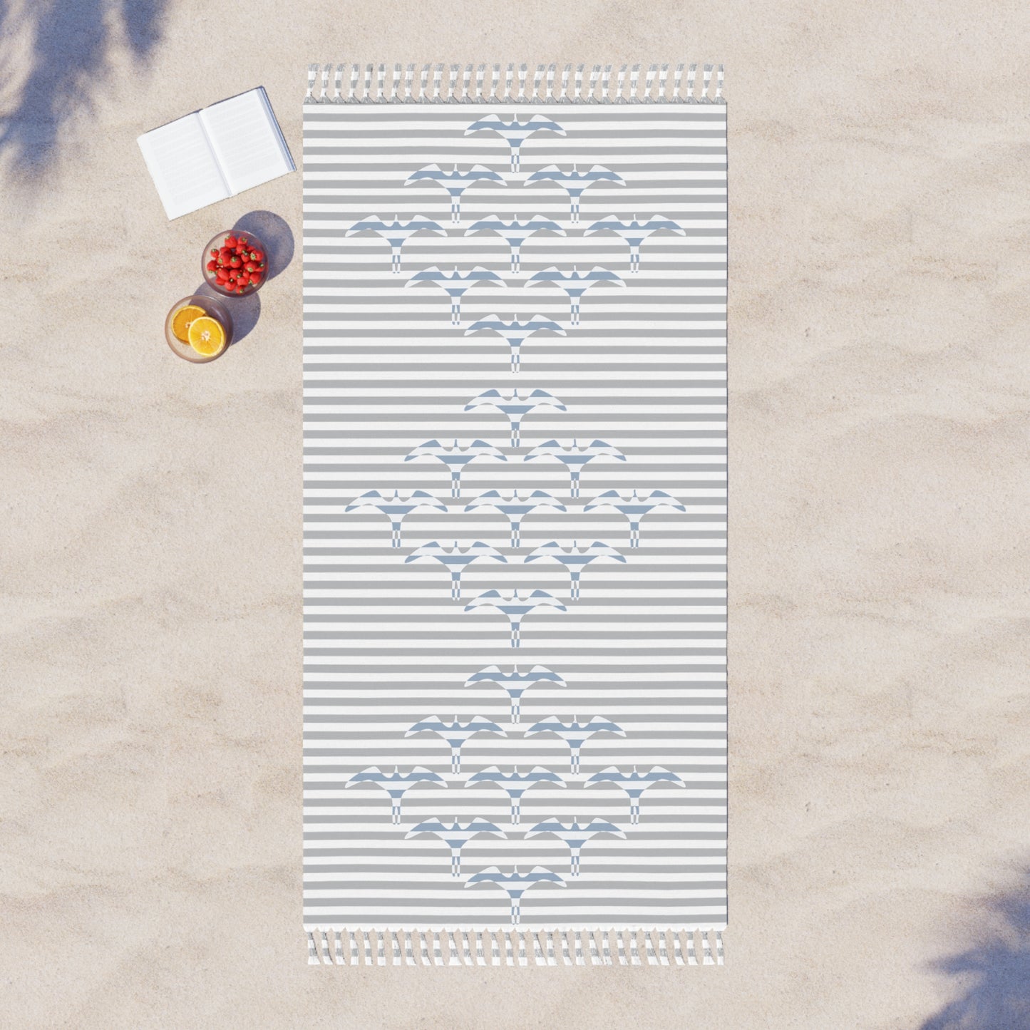 Stripe Iwa Bird Beach Cloth Towel