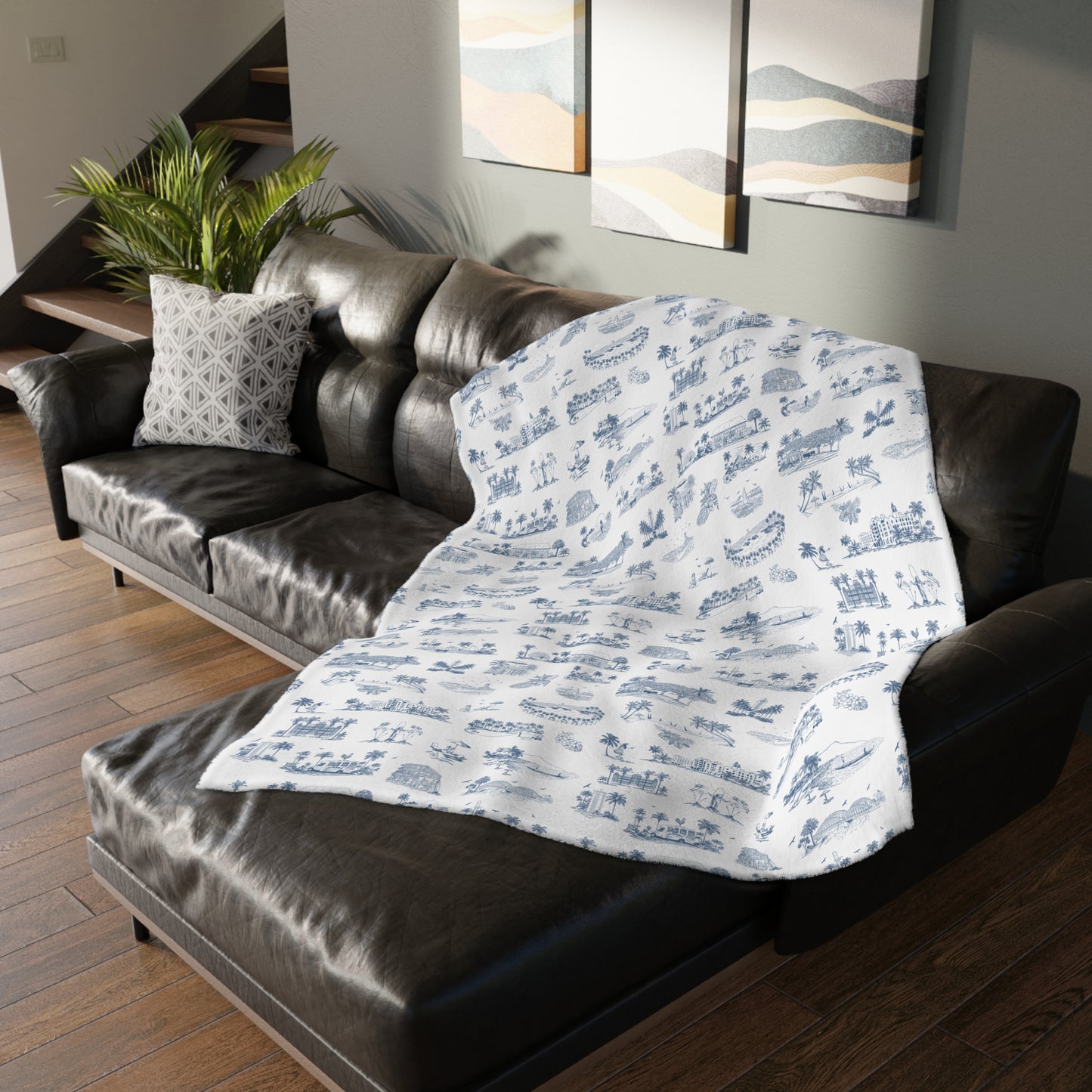 Palm Oahu Velveteen Microfiber Blanket