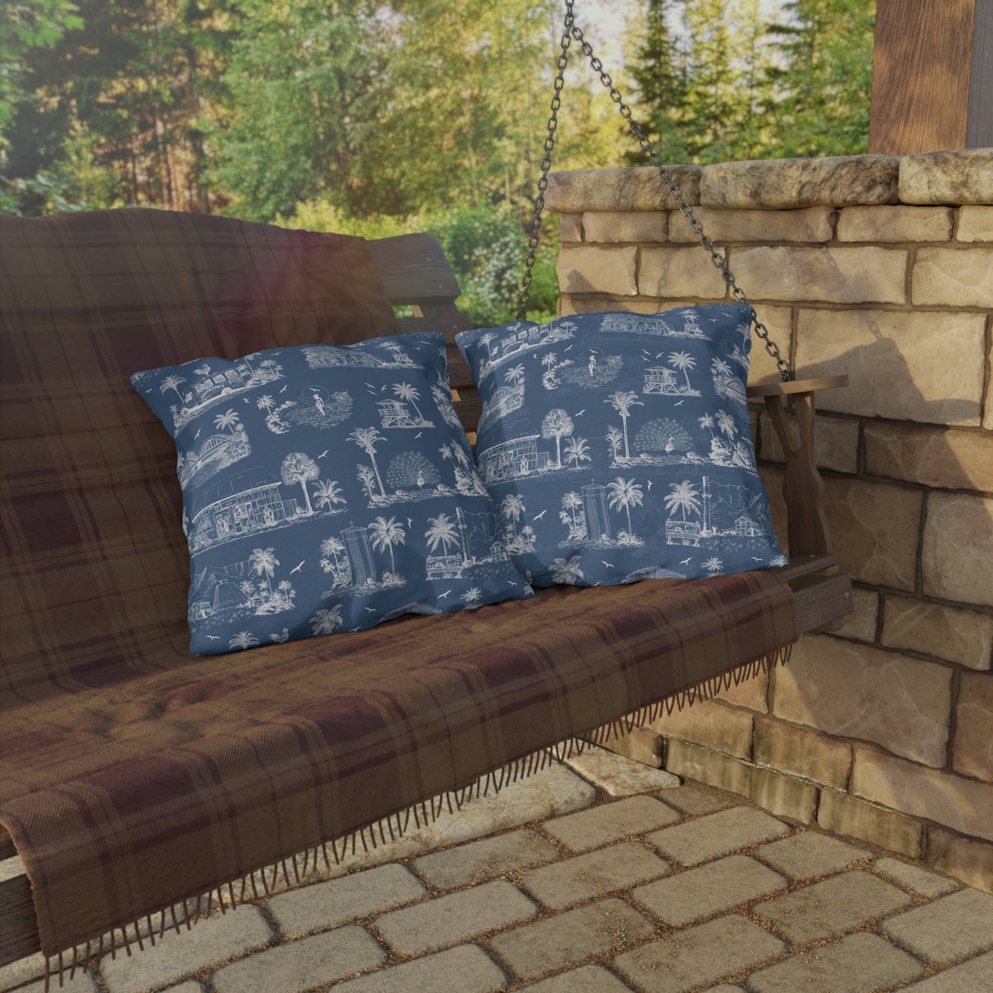 North Shore Outdoor Pillow Blue