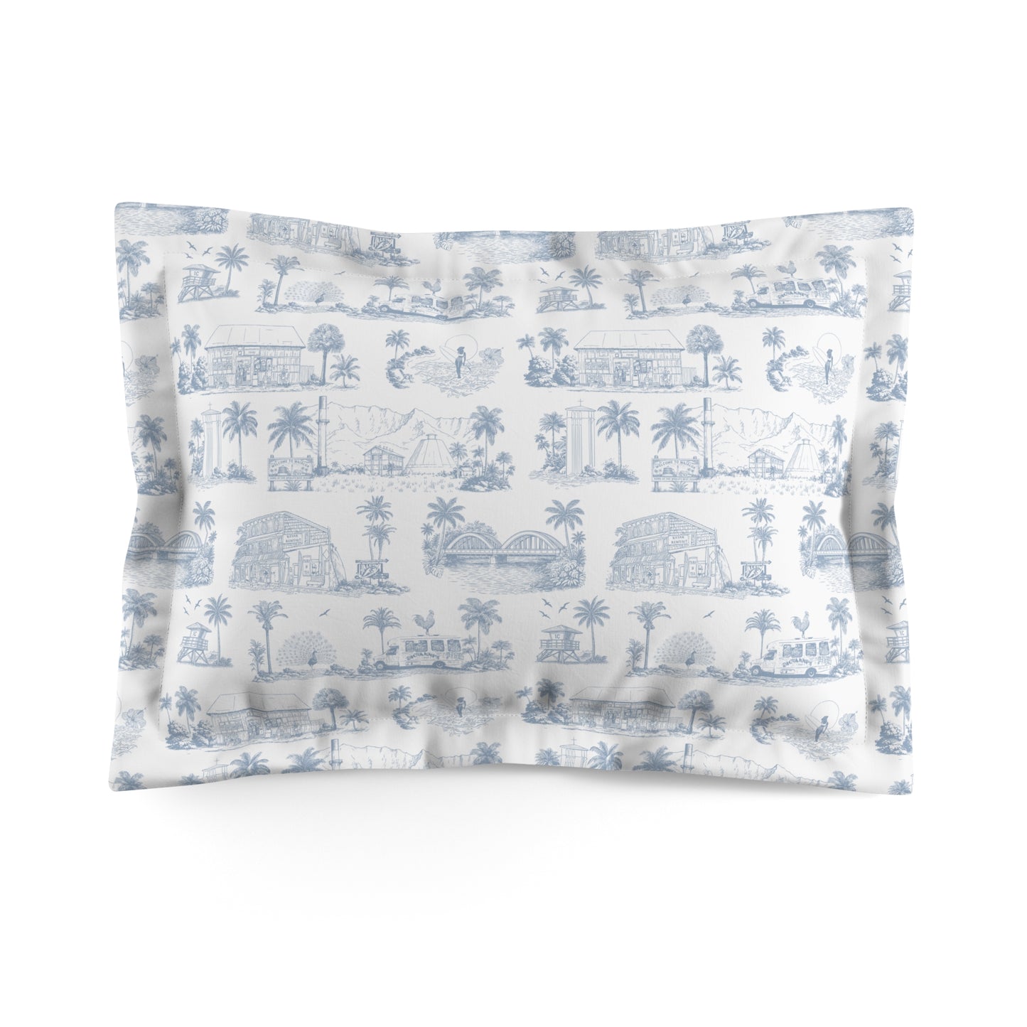 North Shore Pillow Sham white, light blue