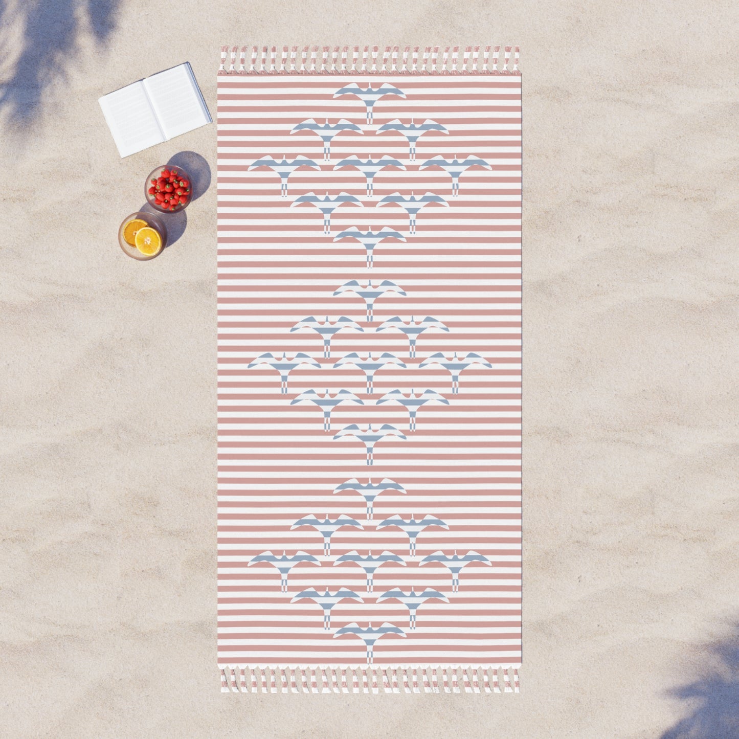Stripe Iwa Bird Beach Cloth Towel
