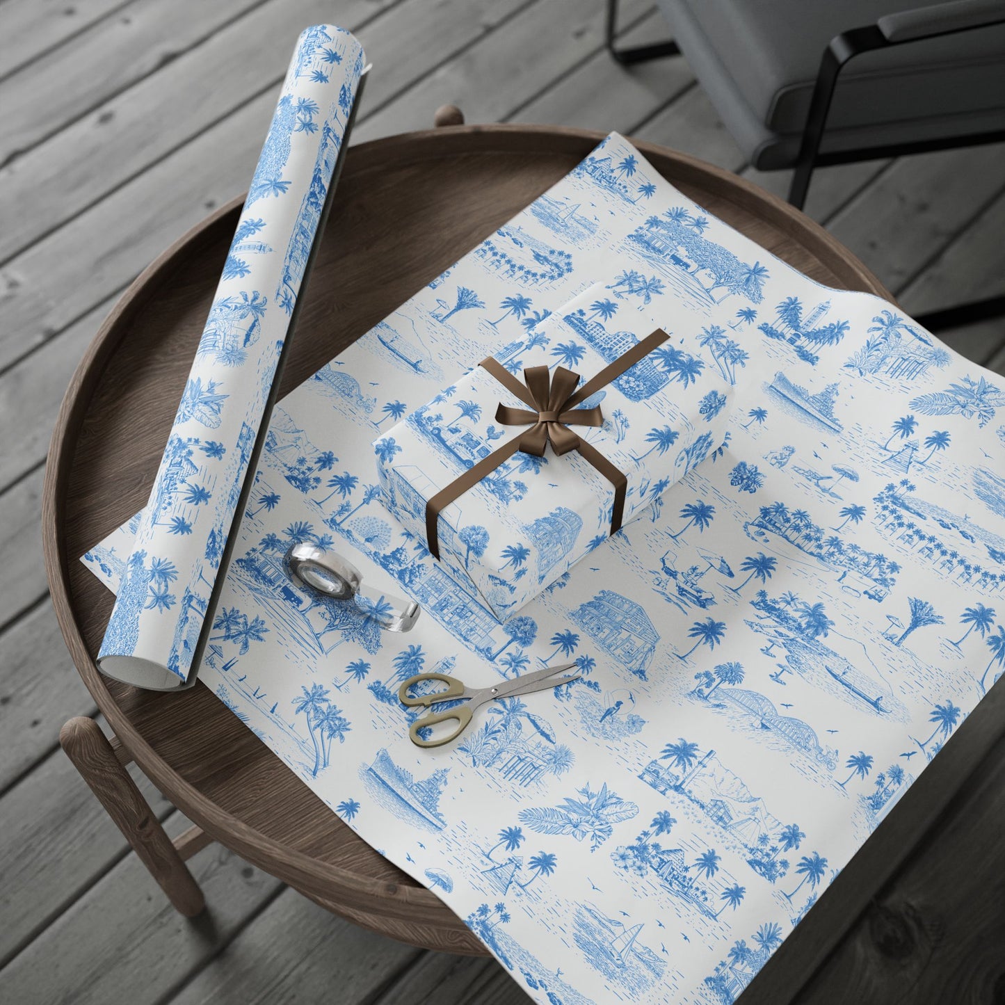Oahu Toile Wrapping Paper Roll